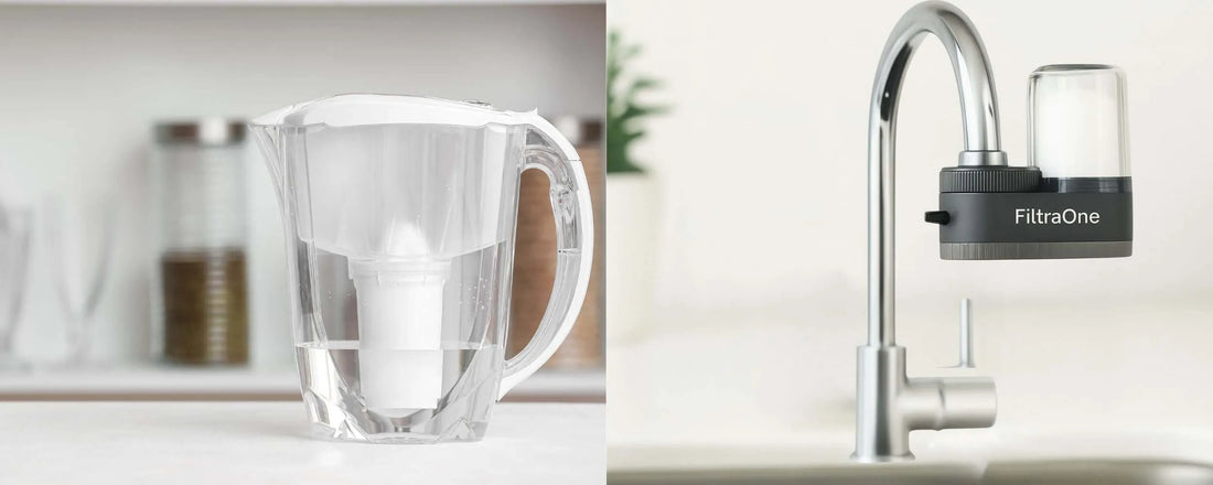 Carafe filtrante vs Filtre sur robinet